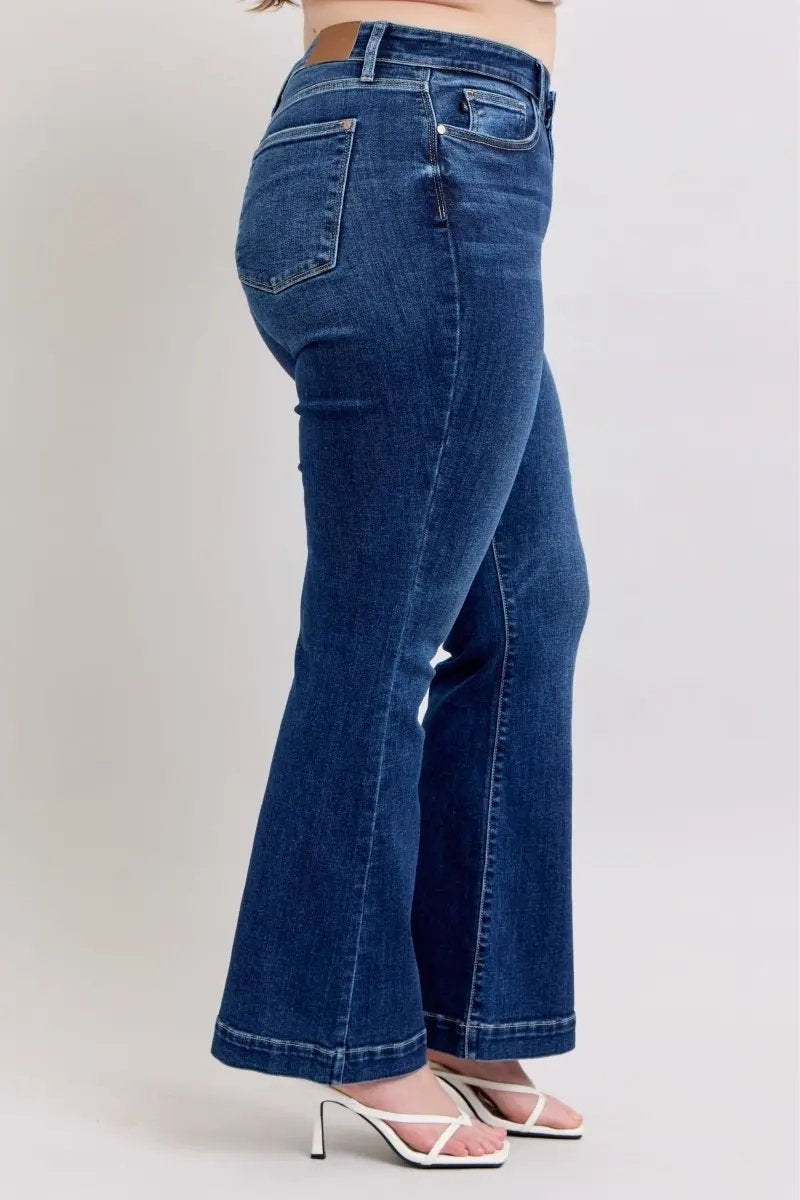 Judy Blue Full Size High Rise Flare Jeans with Pockets Plus Size - Love Salve